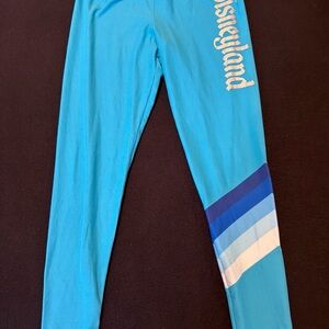 Disney Parks Disneyland Leggings Pants Womens Blue Metallic 7/8 Ankle Women’s Sm